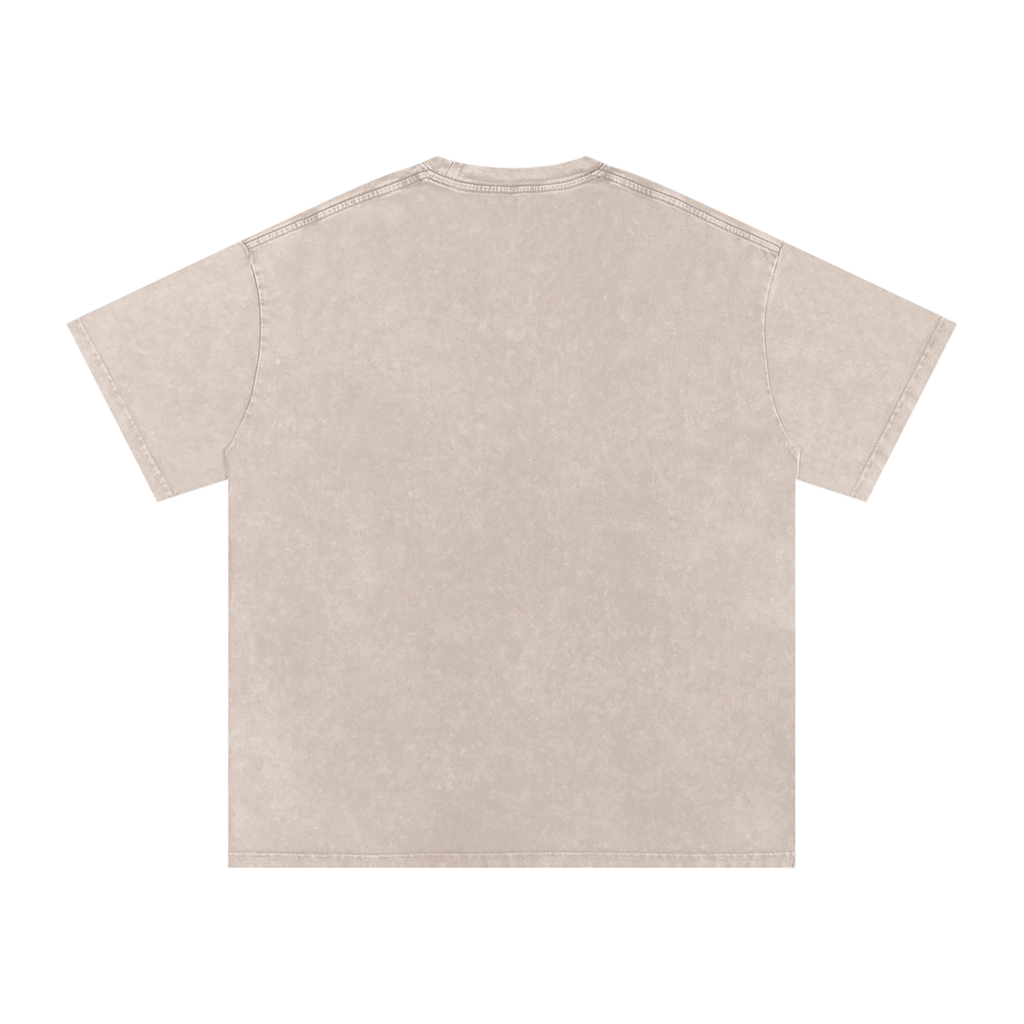 One With God-Acid Wash Oversize T-Shirt (Tan)