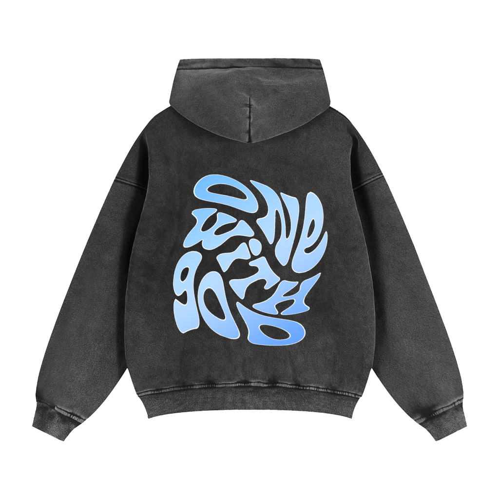 OWG-Zip Through Boxy Fleece Hoodie