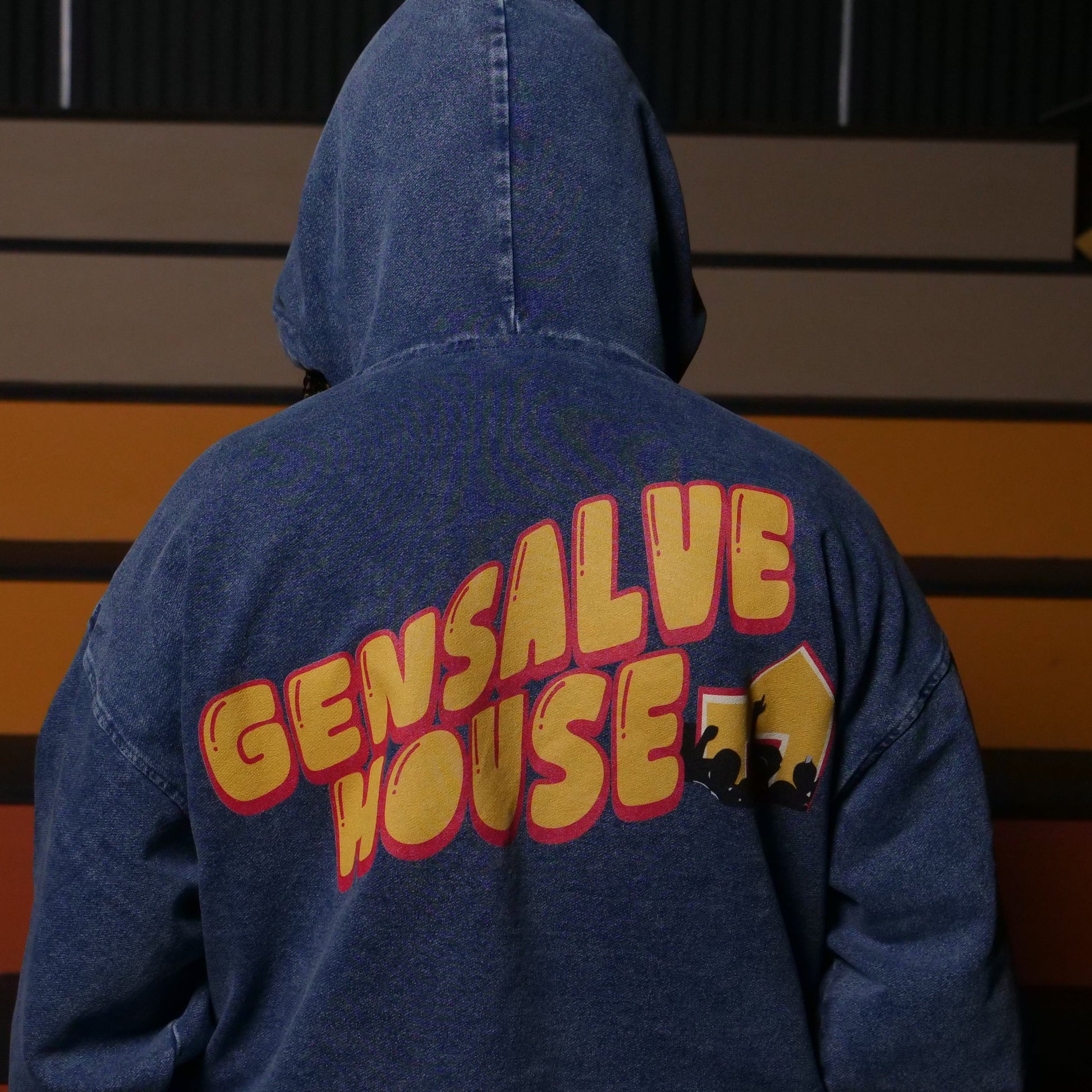 Gensalve House Snow Wash Oversized Zip-Up Hoodie