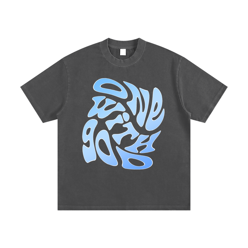 One With God- Heavyweight Vintage Washed Frayed T-Shirt